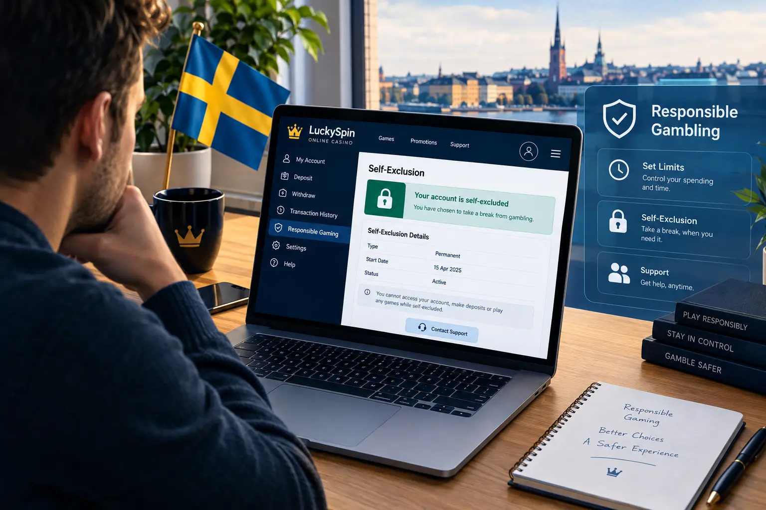 Spelpaus self-exclusion system for Swedish online gambling